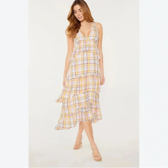 Cinq à Sept's Astor Tiered Plaid-Print Maxi Dress - Picture 1 of 13